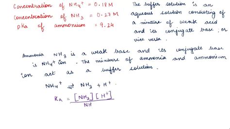 Solved A buffer solution is 0.24 ﻿M NH3 ﻿and 0.15 ﻿M